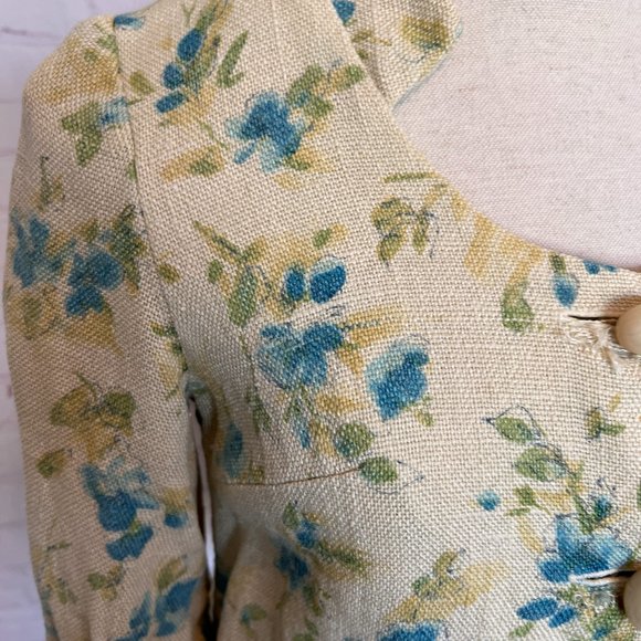 70's Soft Yellow Crop Button Up Top - Size Small - Picture 7 of 13